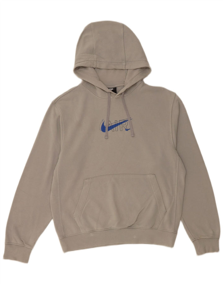 NIKE Mens Air Graphic Hoodie Jumper Small Grey Cotton