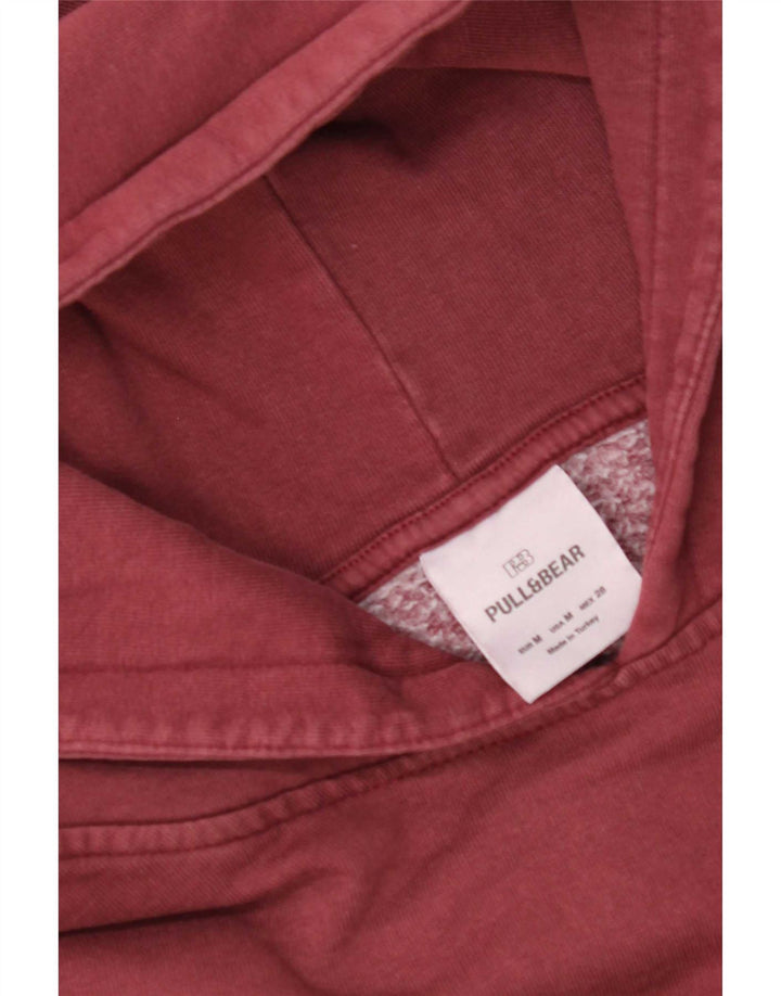 Pull & Bear Womens Graphic Oversized Hoodie Jumper UK 14 Medium Burgundy
