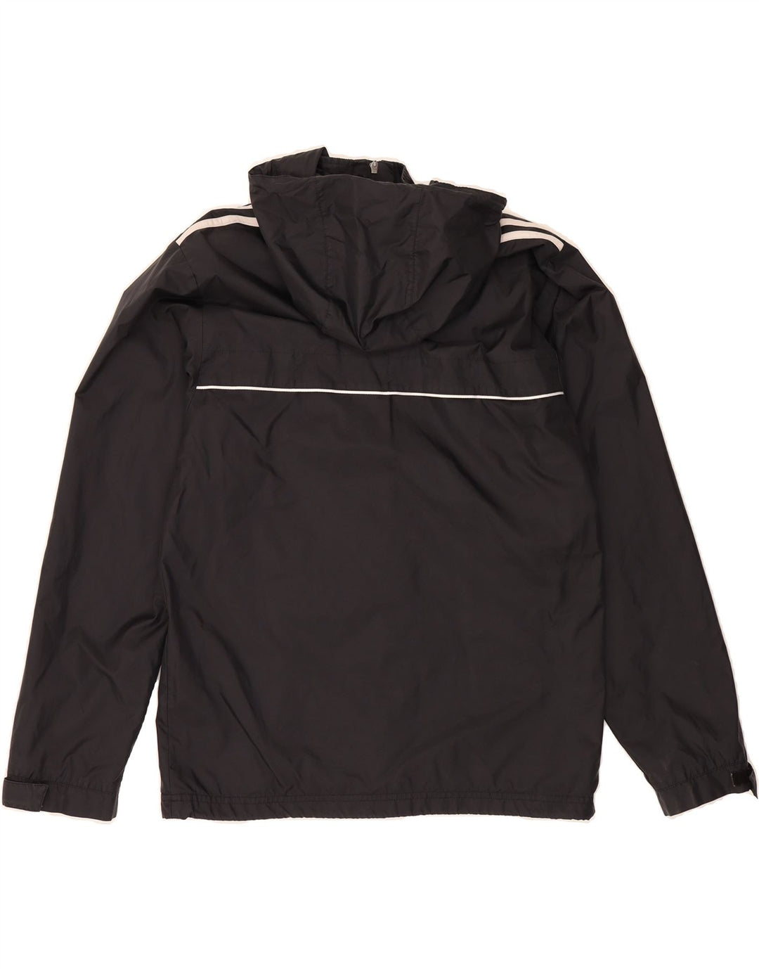 ADIDAS Mens Hooded Rain Jacket UK 36/38 Small Black Nylon Vintage Adidas and Second-Hand Adidas from Messina Hembry 