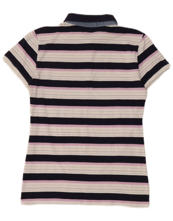 Ellesse Womens Short Sleeve Polo shirt UK 14 Large Multicoloured Striped
