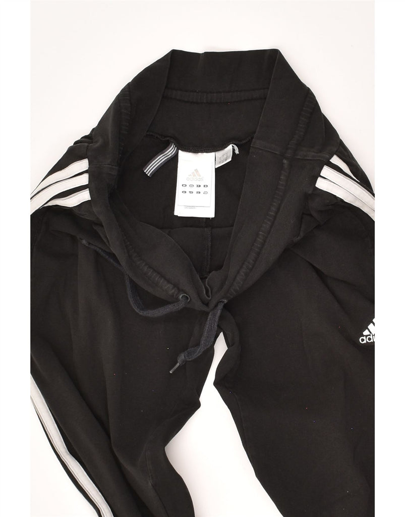 ADIDAS Womens Tracksuit Trousers Joggers UK 14 Medium Black Cotton | Vintage Adidas | Thrift | Second-Hand Adidas | Used Clothing | Messina Hembry 