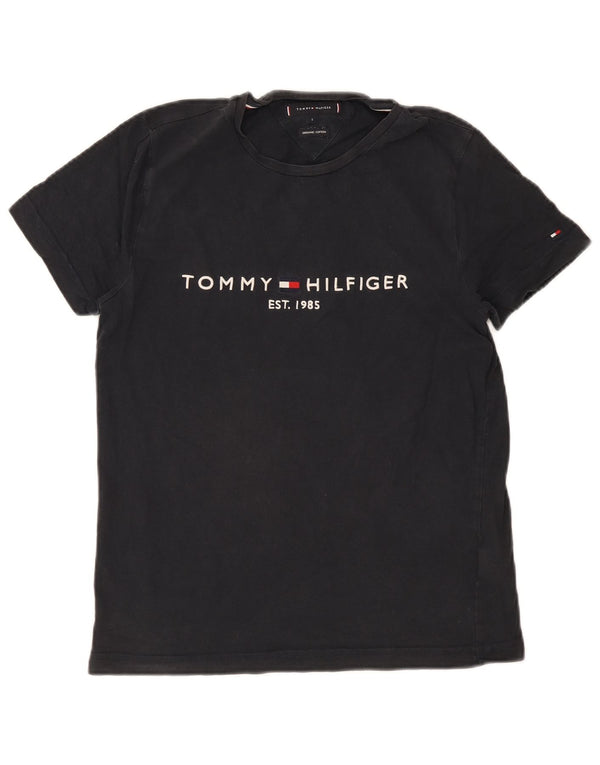 Tommy Hilfiger Mens Graphic T-Shirt Top Small Black Cotton