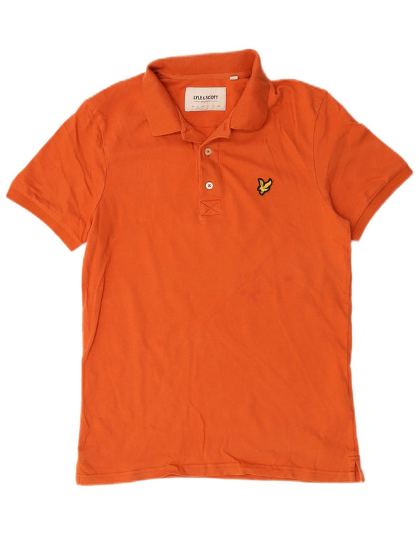 Lyle & Scott Mens Polo Shirt Small Orange Cotton