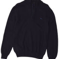 Harmont & Blaine Womens Zip Neck Jumper Sweater UK 12 Medium Navy Blue Wool