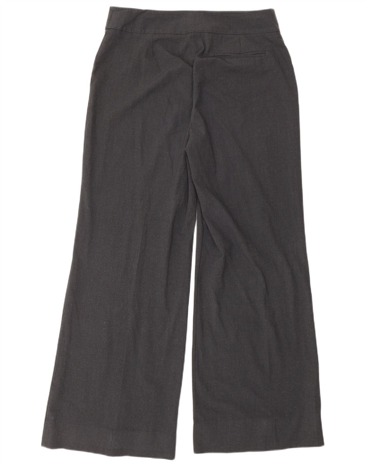 Oasis Womens Wide Leg Suit Trousers UK 10 Small W30 L30 Grey Polyester