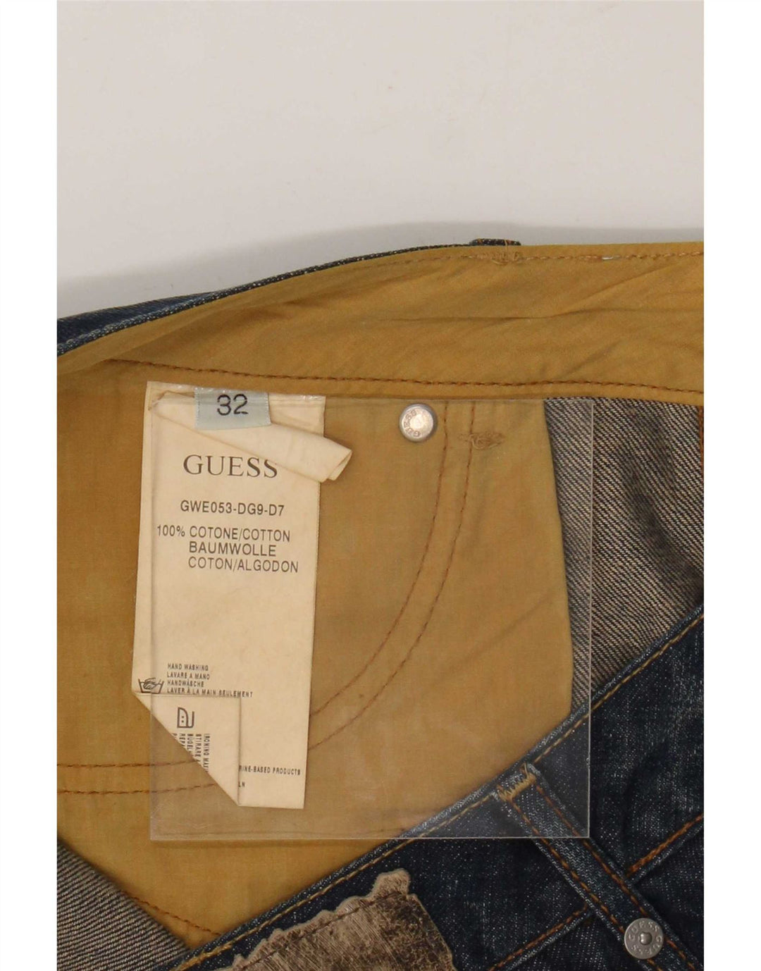 Guess Womens Mini Denim Skirt W32 Large Navy Blue Cotton
