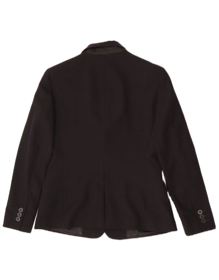 Topshop Womens 1 Button Blazer Jacket UK 6 XS Black Polyester
