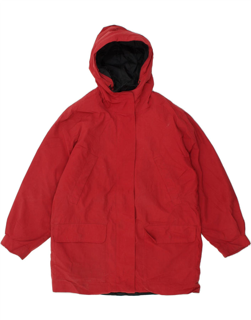 EDDIE BAUER Womens Oversized Hooded Windbreaker Jacket UK 10 Small Red | Vintage Eddie Bauer | Thrift | Second-Hand Eddie Bauer | Used Clothing | Messina Hembry 