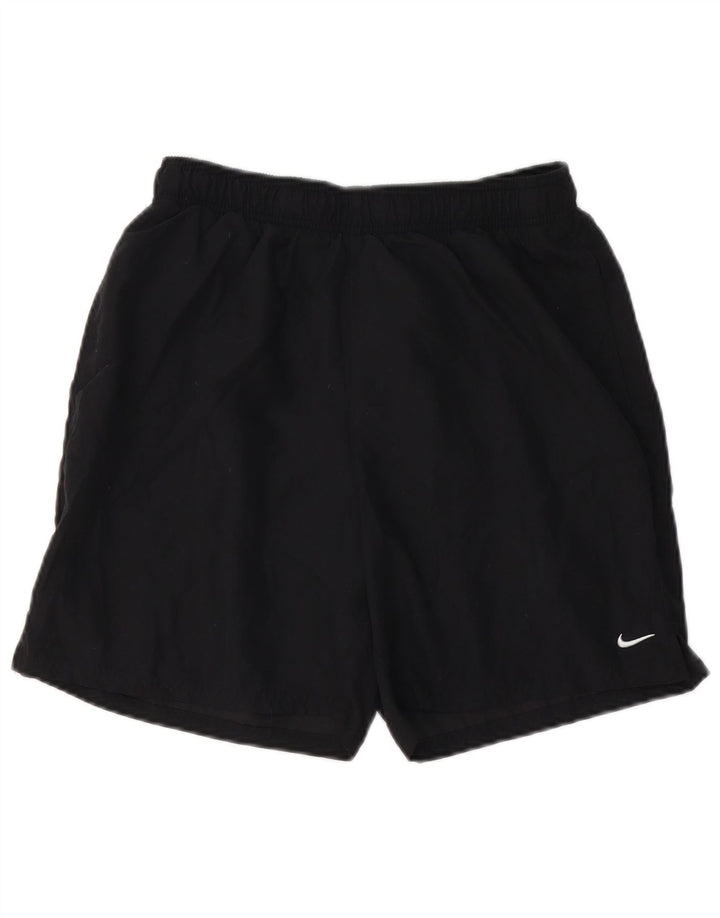 NIKE Womens Sport Shorts UK 12 Medium  Black Polyester