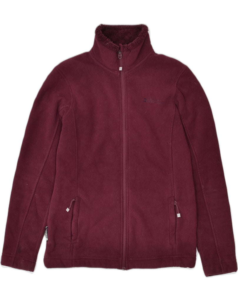 MOUNTAIN WAREHOUSE Womens Fleece Jacket UK 10 Small Maroon Polyester | Vintage | Thrift | Second-Hand | Used Clothing | Messina Hembry 