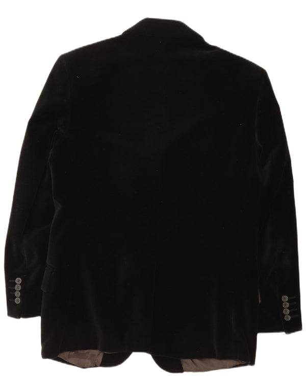 Vintage Mens 3 Button Velvet Blazer Jacket UK 38 Medium Black