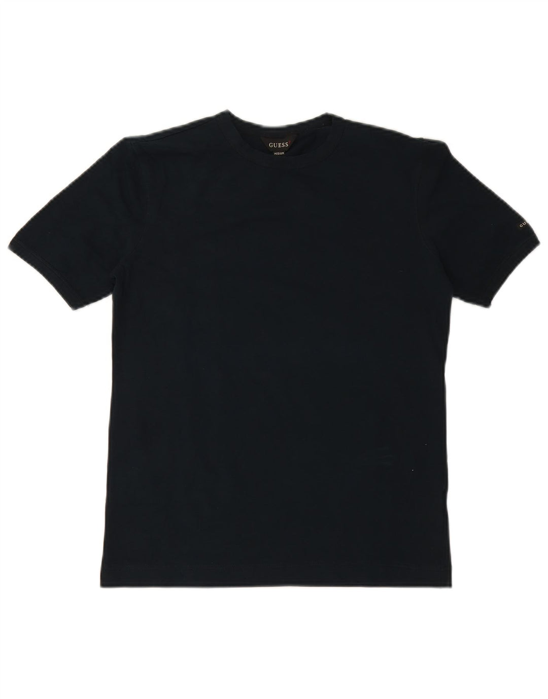 GUESS Womens T-Shirt Top UK 12 Medium Navy Blue Cotton