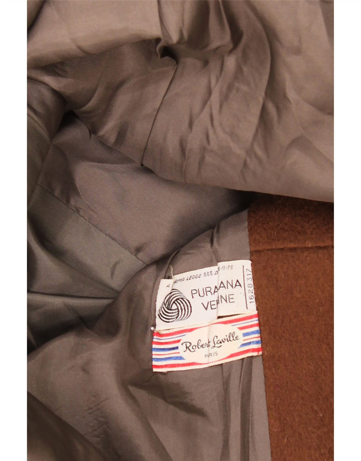Vintage Womens Overcoat UK 14 Medium Brown Virgin Wool