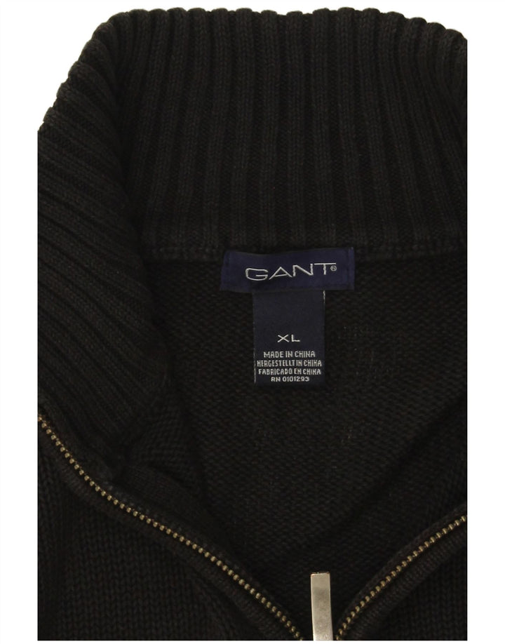 Gant Mens Cardigan Sweater XL Black Linen