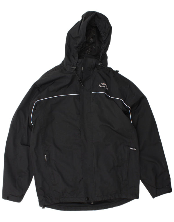 Weird Fish Mens Hooded Loose Fit Rain Jacket UK 36 Small Black Nylon