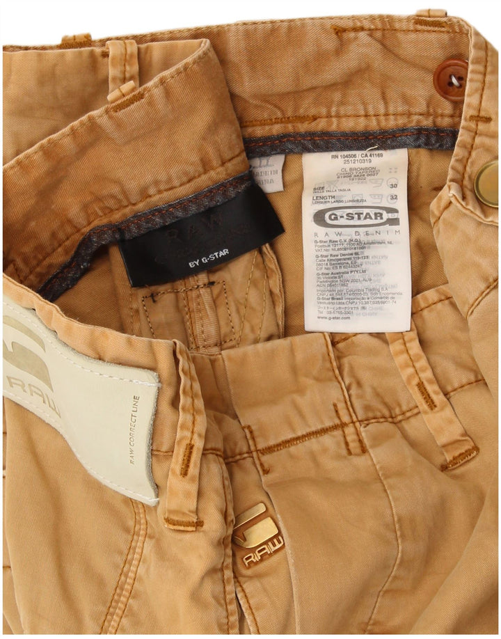 G-STAR Mens Straight Chino Trousers W30 L32 Yellow Cotton