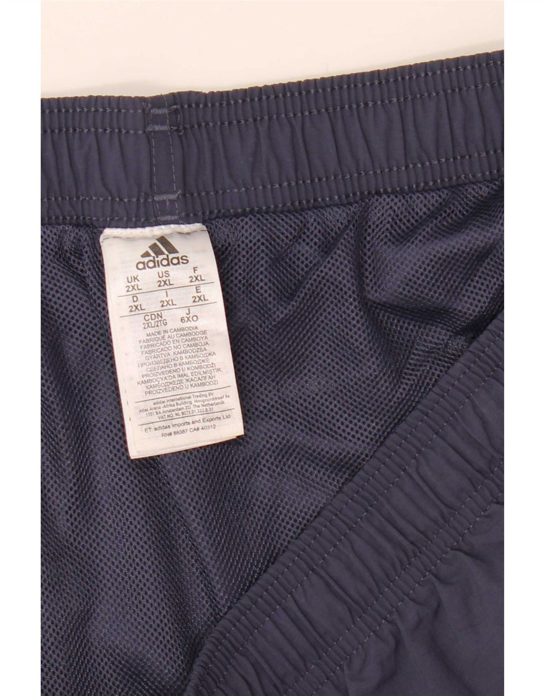 Adidas Mens Sport Shorts 2XL Navy Blue Nylon