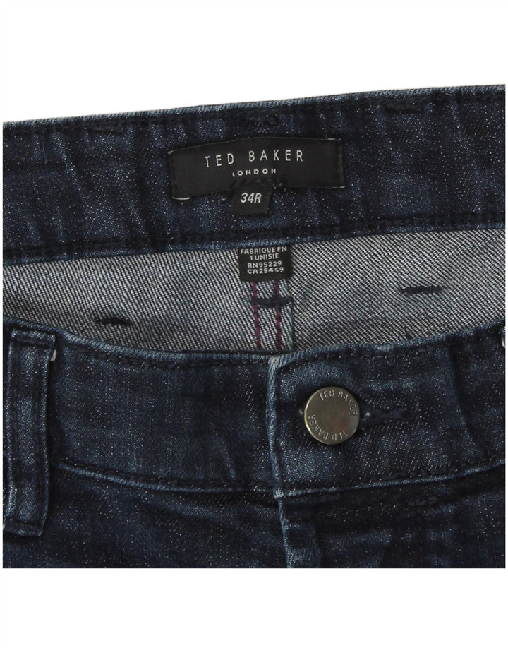 Ted Baker Mens Slim Jeans W34 L32 Navy Blue Cotton