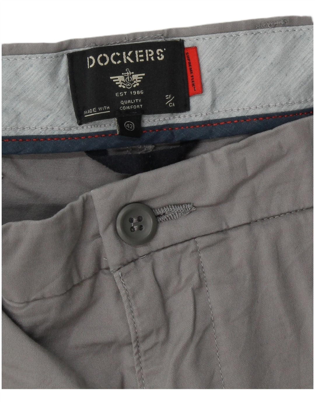 DOCKERS Mens Chino Shorts W42 2XL  Grey Cotton