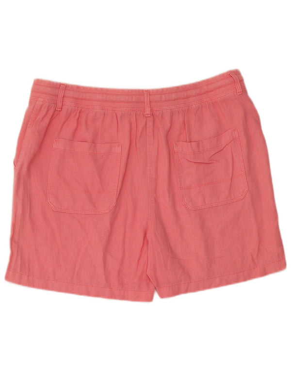 Marks & Spencer Womens Shorts UK 14 Large W34 Pink Linen