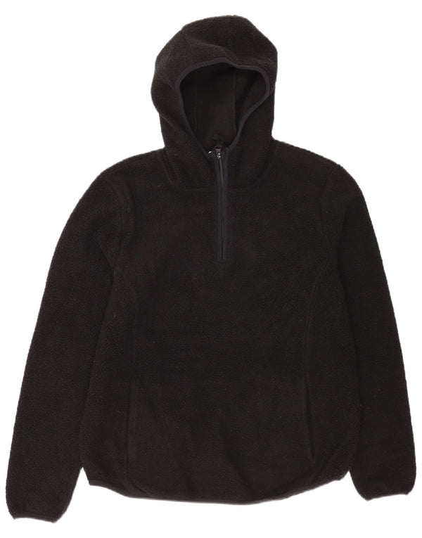 Mountain Warehouse Womens 1/4 Zip Fleece Hoodie Jumper UK 14 Large Black