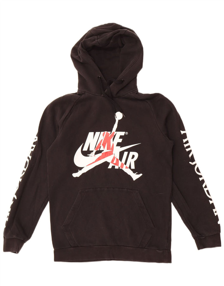 Nike Mens Graphic Hoodie Jumper Small Black Cotton