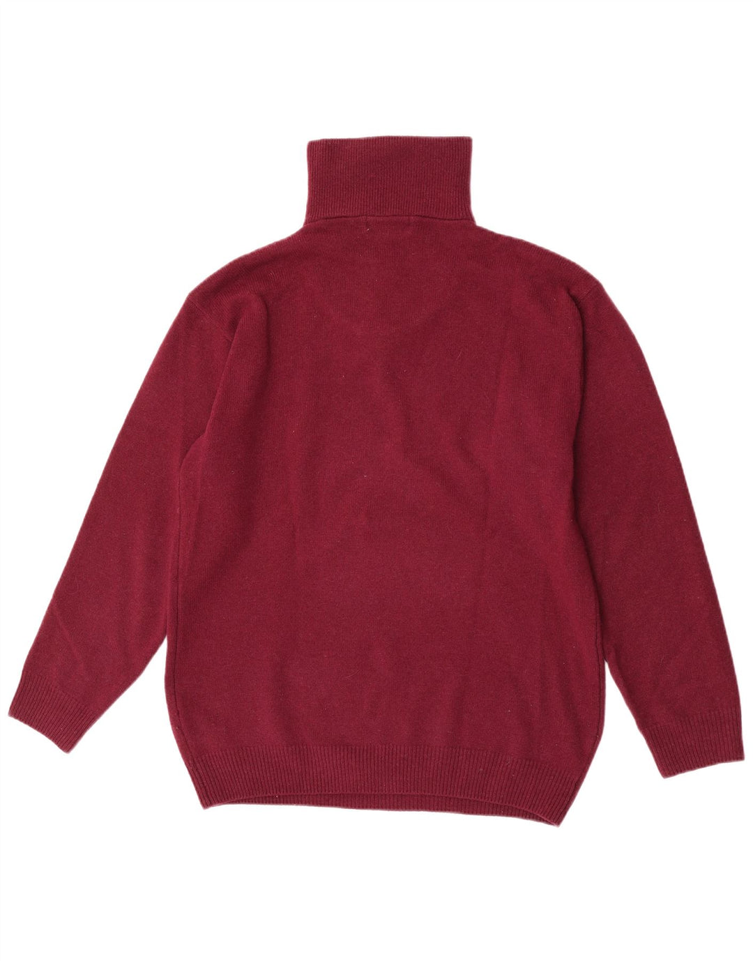 Tardini Mens Zip Neck Jumper Sweater Large Burgundy Wool