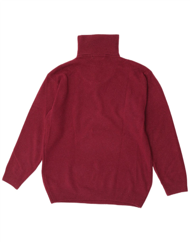 Tardini Mens Zip Neck Jumper Sweater Large Burgundy Wool