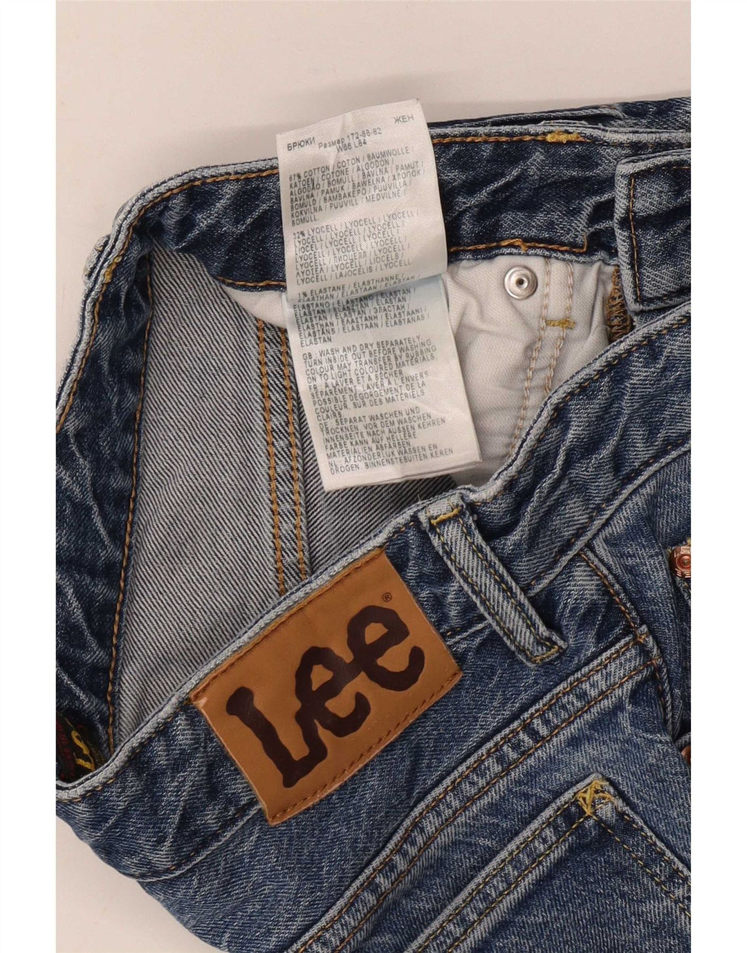 Lee Womens Rider Classic Straight Jeans W26 L30 Blue Cotton