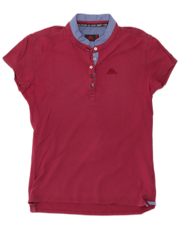 Kappa Womens Polo Shirt UK 14 Large Burgundy Cotton