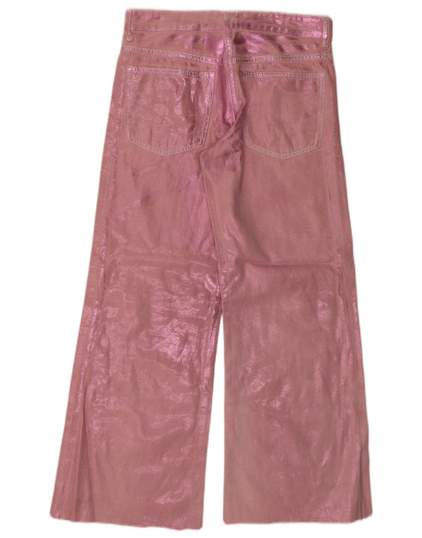 Zara Womens Barbie Wide Leg Jeans XS W26 L28 Pink