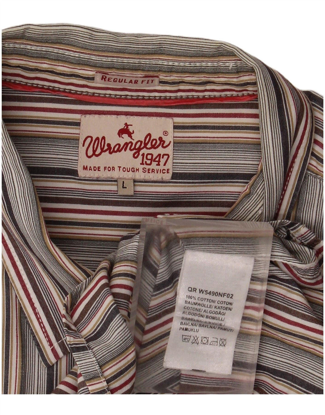 Wrangler Mens Shirt Large Multicoloured Striped Cotton