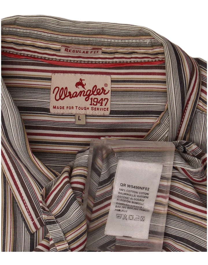 Wrangler Mens Shirt Large Multicoloured Striped Cotton