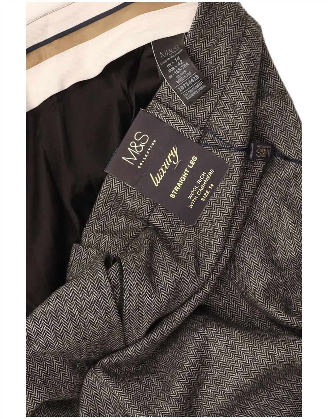 MARKS & SPENCER Womens Casual Trousers UK 14 Large W34 L30 Grey