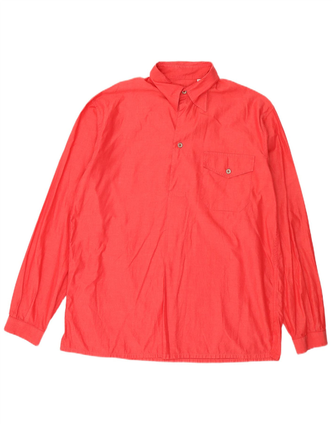Vintage Mens Pullover Shirt Large Red Cotton