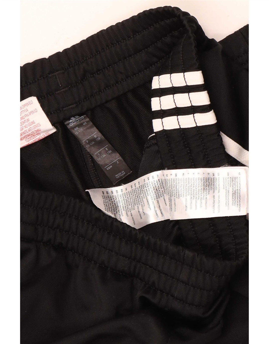 ADIDAS Boys Tracksuit Trousers Joggers 12-13 Years  Black Polyester