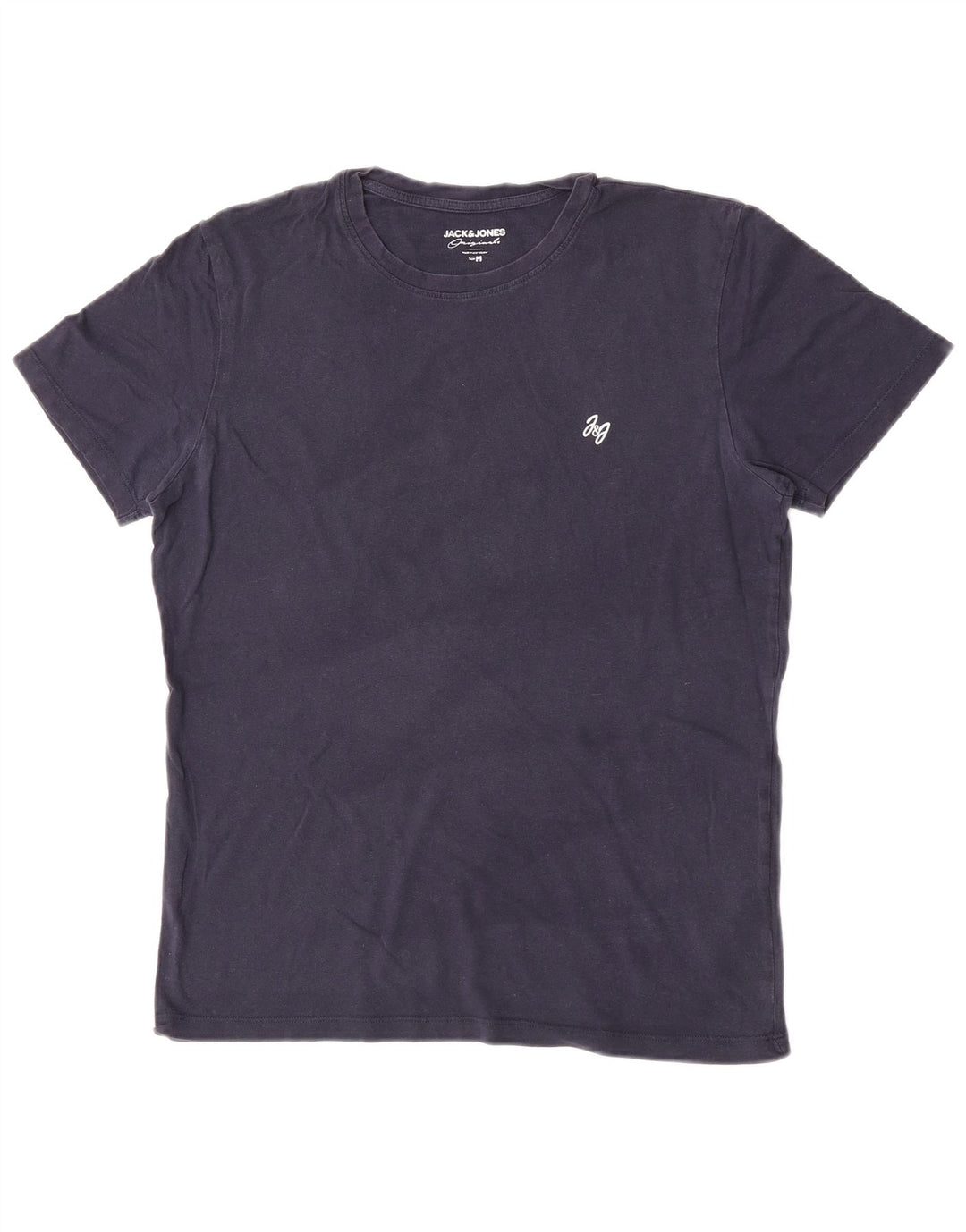 Jack & Jones Mens T-Shirt Top Medium Navy Blue Cotton