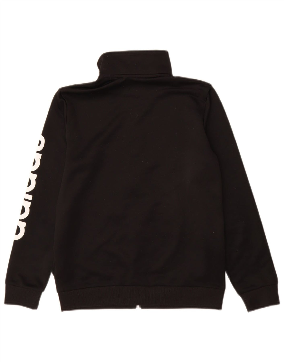 Adidas Girls Graphic Tracksuit Top Jacket 11-12 Years Black Polyester