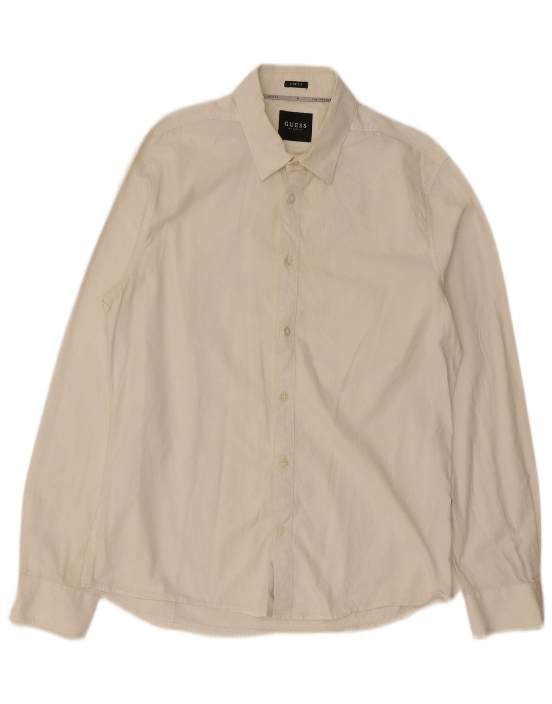 Guess Mens Slim Fit Shirt Large White