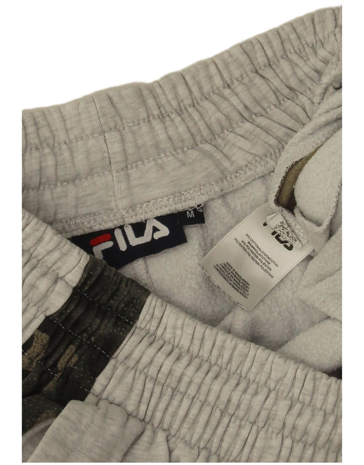 Fila Mens Tracksuit Trousers Joggers Medium Grey Camouflage Cotton