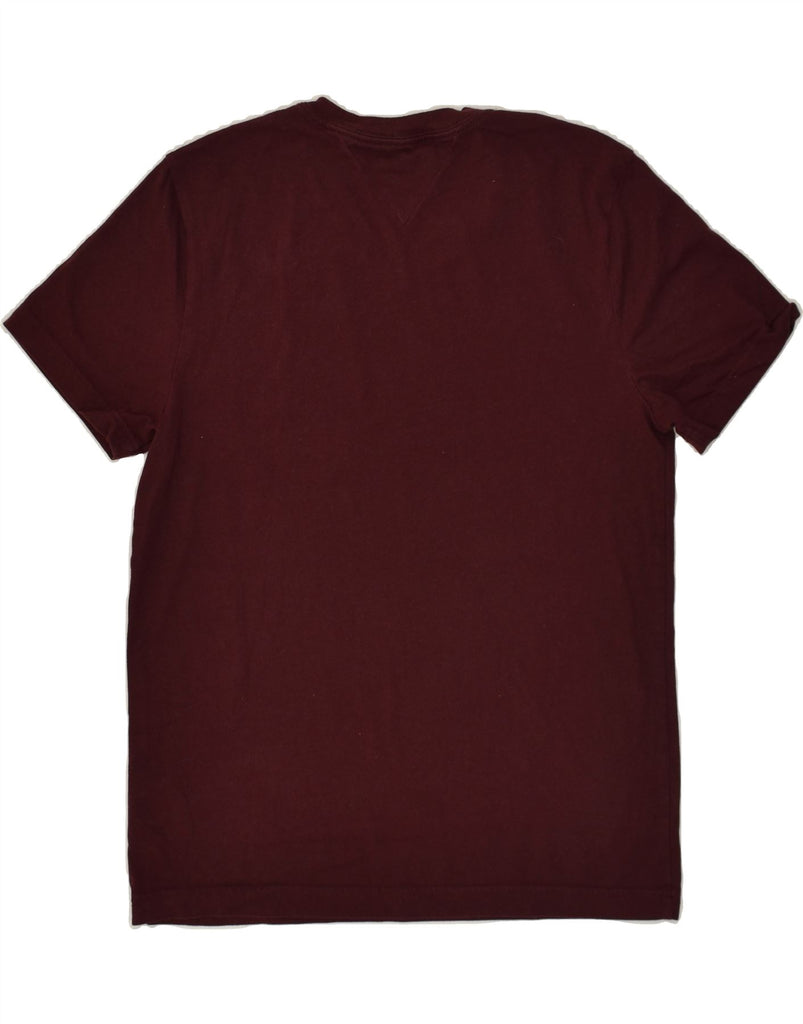 TOMMY HILFIGER Mens T-Shirt Top Medium Burgundy Cotton | Vintage Tommy Hilfiger | Thrift | Second-Hand Tommy Hilfiger | Used Clothing | Messina Hembry 