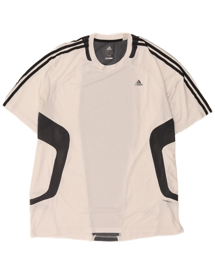 Adidas Mens Climacool T-Shirt Top 2XL White Colourblock Polyester