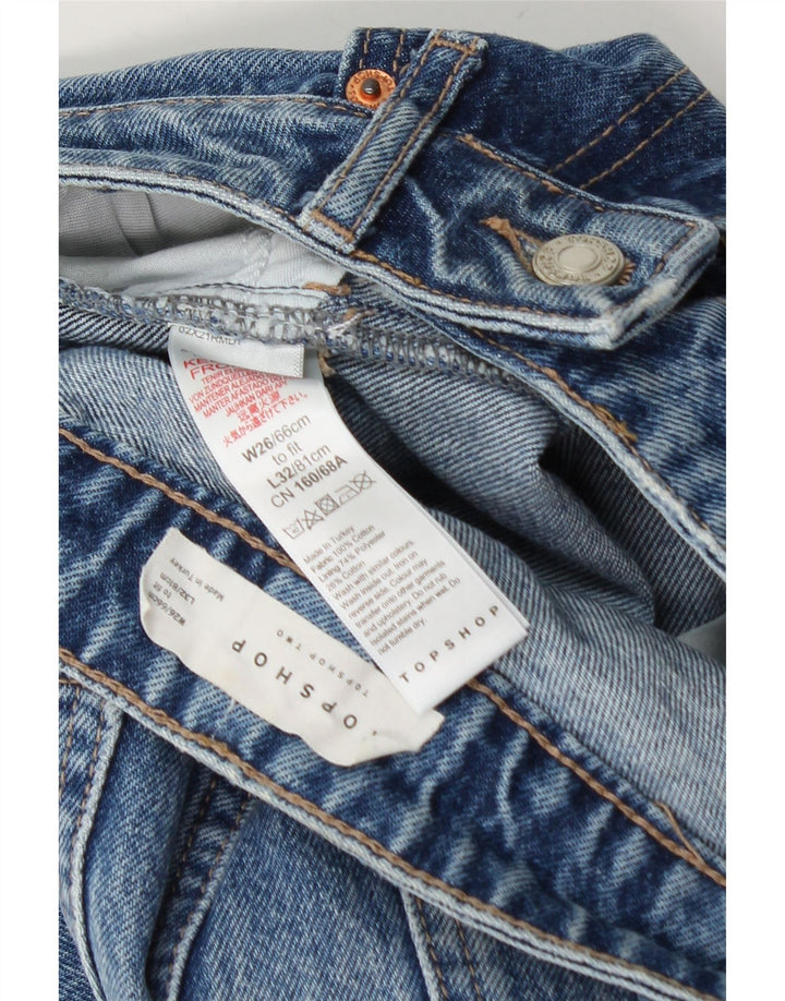 TOPSHOP Womens Bootcut Jeans W26 L32 Blue Cotton