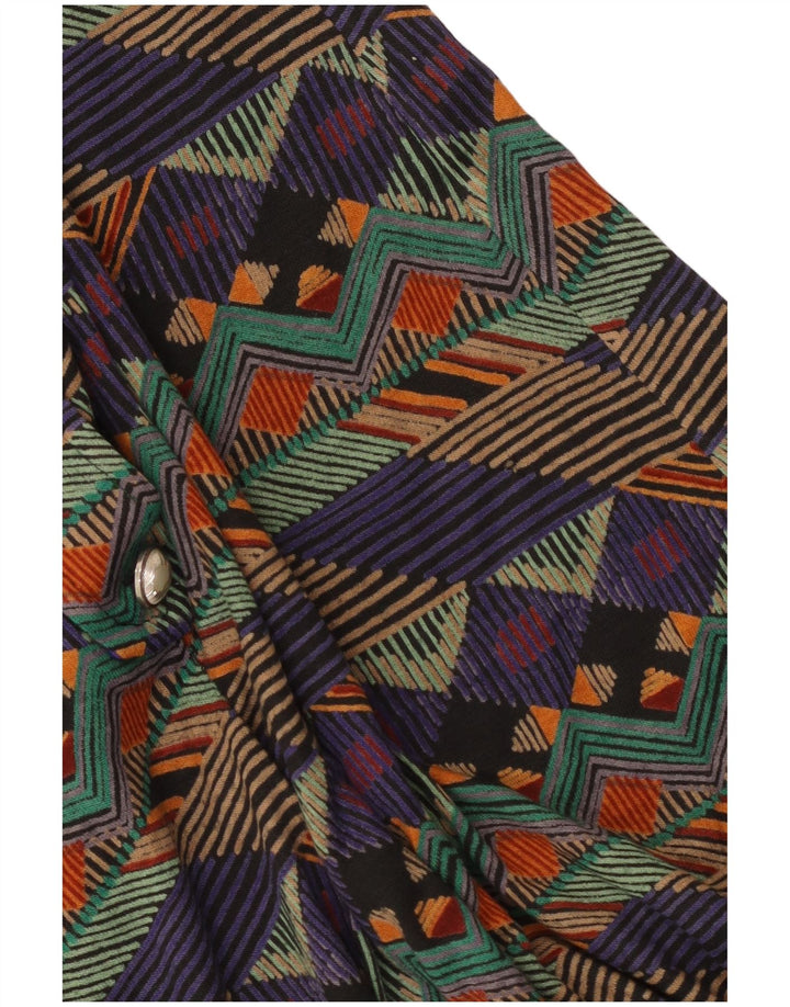 Vintage Womens A-Line Dress UK 14 Medium Multicoloured Geometric