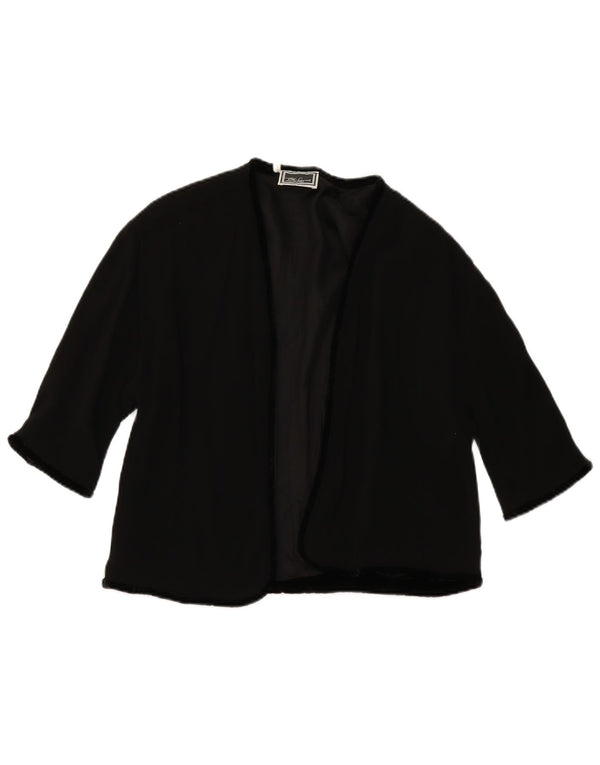 LUISA SPAGNOLI Womens Open Blazer Jacket IT 46 Large Black