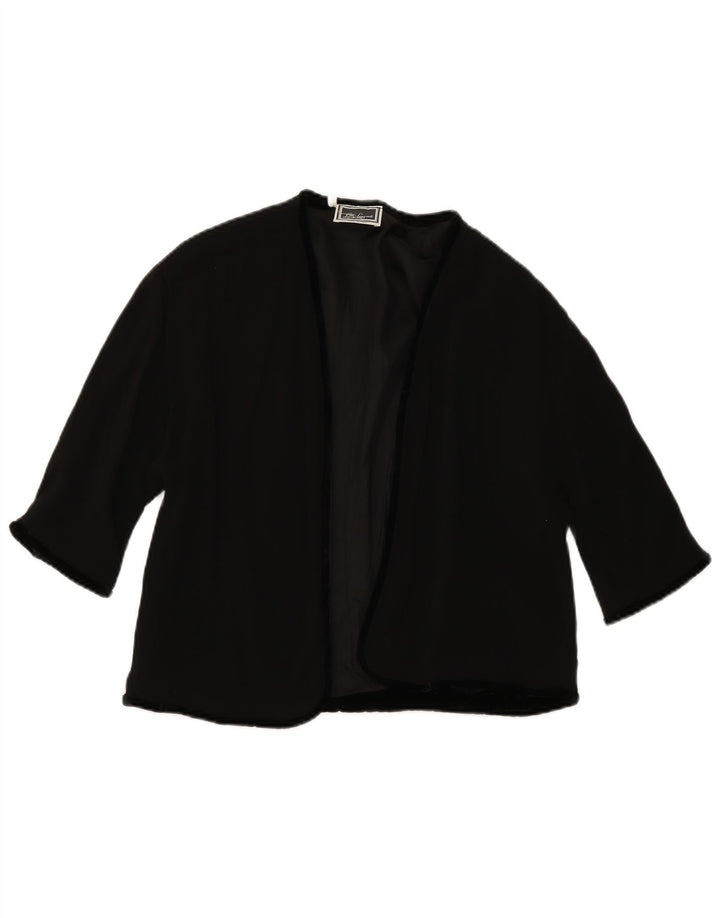 LUISA SPAGNOLI Womens Open Blazer Jacket IT 46 Large Black