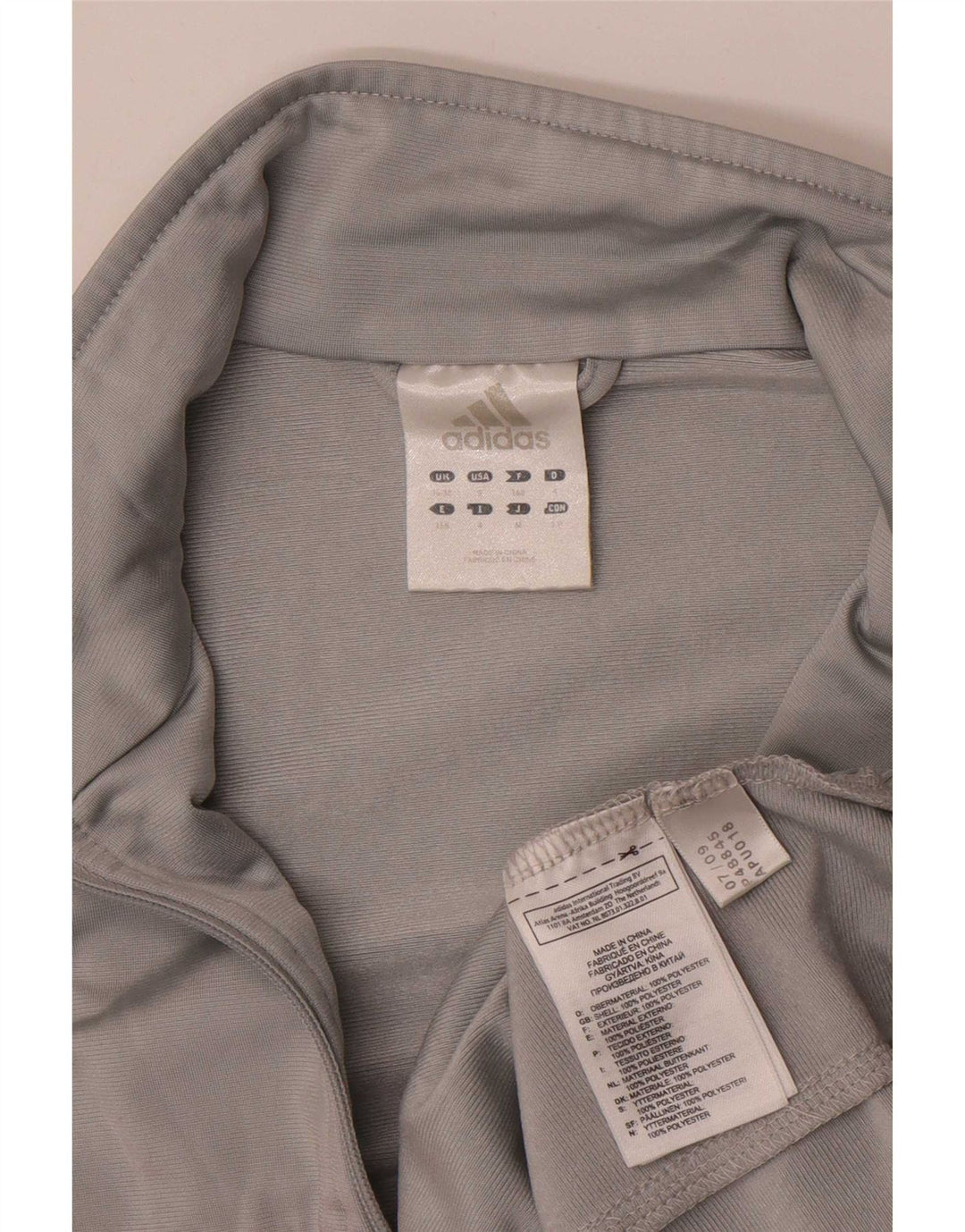 Adidas Mens Tracksuit Top Jacket UK 36/38 Small Grey Colourblock Polyester