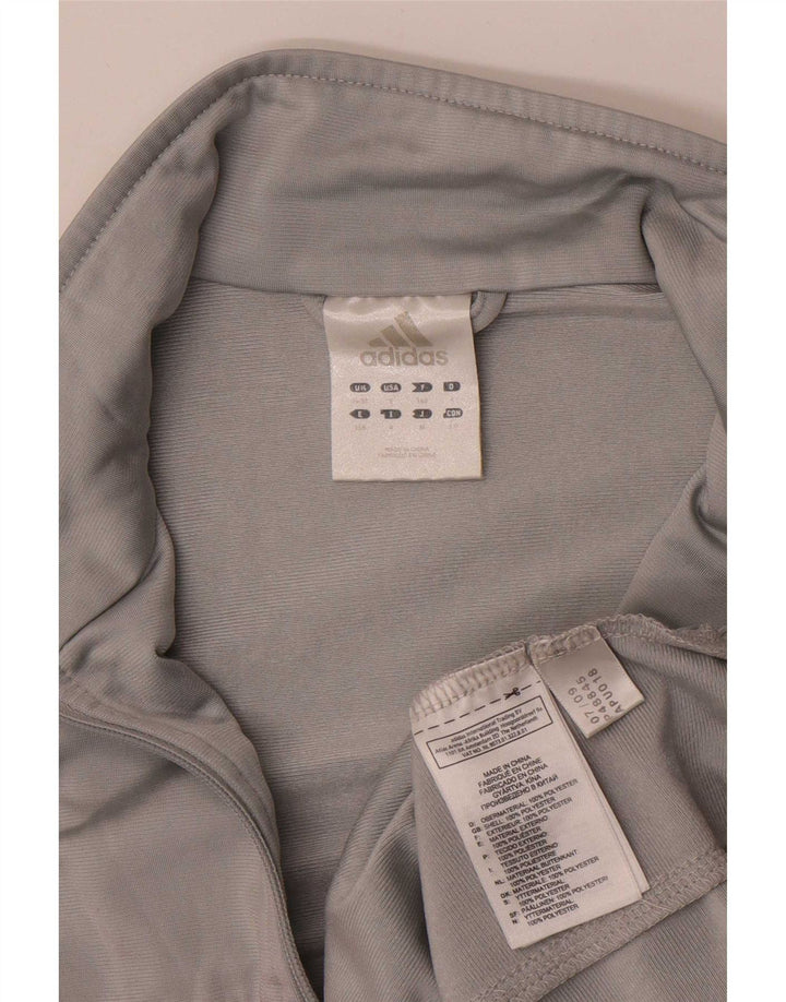 Adidas Mens Tracksuit Top Jacket UK 36/38 Small Grey Colourblock Polyester