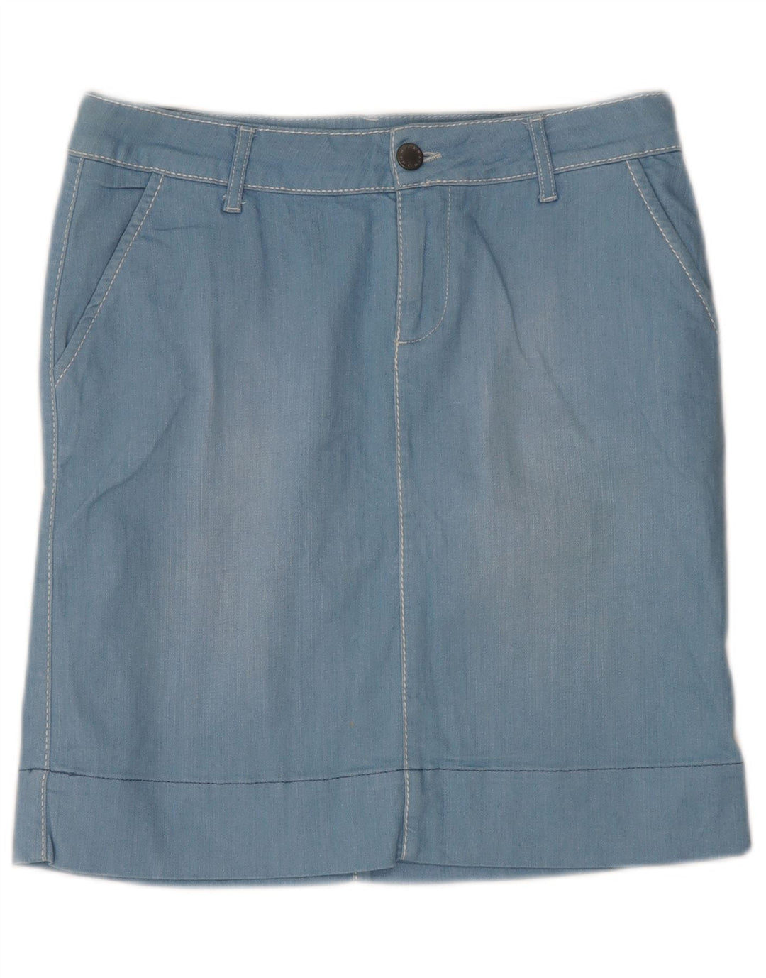 Zara Womens Denim Skirt EU 42 Large W32  Blue Cotton