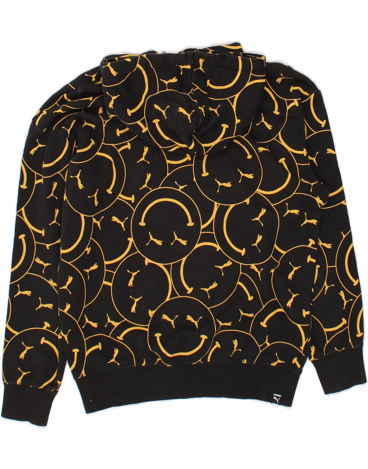 PUMA Mens Graphic Hoodie Jumper Small Black Cotton Vintage Puma and Second-Hand Puma from Messina Hembry 